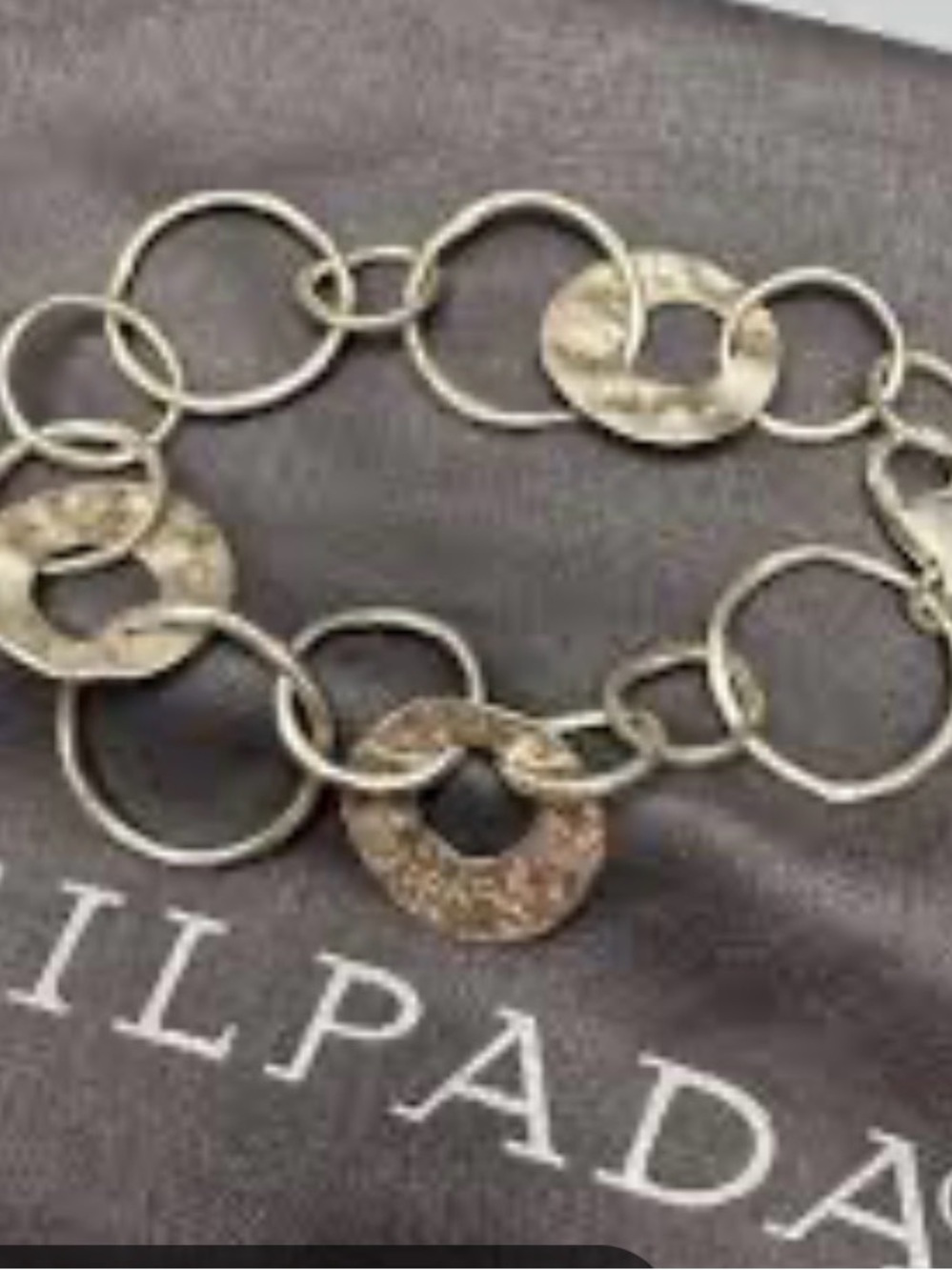 Silpada Silver Link Bracelet with Textured Circle Accents